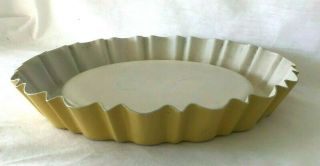 Nordic Flan Pan Yellow Gold Vintage Scalloped Edge Shortcake Bundt 4 Cups 10 1/2 2