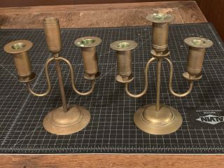 Pair Vintage Brass Candle Holder Candelabras,  Made In China