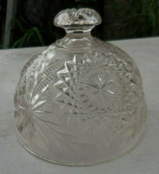 Vintage 5 " Round Clear Glass Covered Butter Dish Dome Lid Only