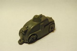 Vintage cast metal/Lead Toy WW1 era military 4 wheeled armoured car 2