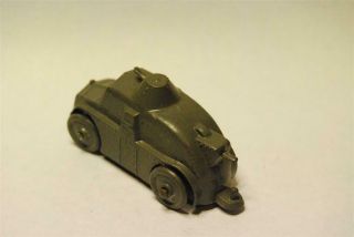 Vintage cast metal/Lead Toy WW1 era military 4 wheeled armoured car 3