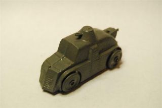 Vintage cast metal/Lead Toy WW1 era military 4 wheeled armoured car 4