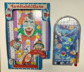 Vintage Set Of Kids Tabletop Pinball Games – Collectible,  1960s