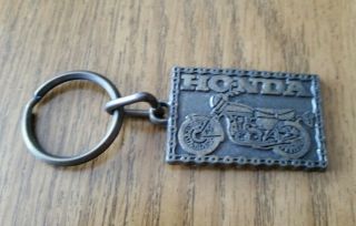 Vintage Honda Motorcycles Keychain Key Ring Solid Brass Rare Retro 