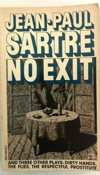 Jean - Paul Sartre No Exit Vintage Paperback 1976 & Three Other Plays Good Cond.