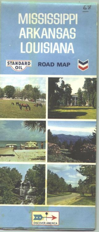 1968 Standard Oil Mississippi/arkansas/louisiana Vintage Road Map