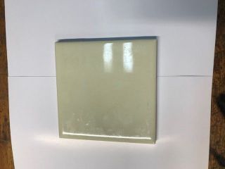 Vintage Ceramic Pale Yellow Glossy Wall Tile Reclaimed Usa Made 4 1/4 " X 4 1/4 "