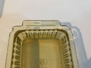 Vintage Yellow Amber Depression Glass 1lb Butter Dish 3