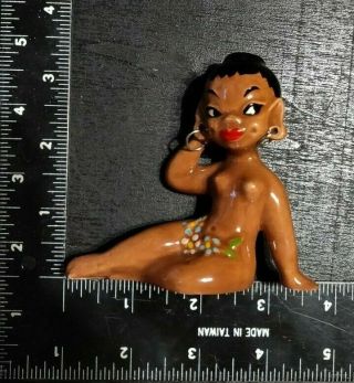 Vintage Naked African Woman Ceramic Pottery Mid Century Retro