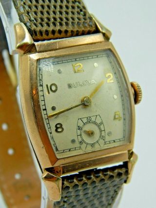 Vintage 10k Rgp Rose Gold Bulova 17 Jewel Wrist Watch With 10bc Movement