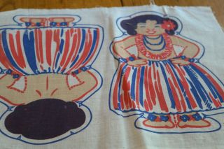 Vintage Sea Island Sugar Bag " Hula The Sea Island Dancer " Doll Panel