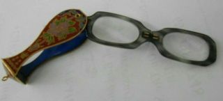 Vintage Awesome Oriental Inlay Art Designed Readers Reading Glasses Pendant