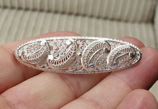 Stunning Vintage Art Deco Jewellery Crafted Filigree Sterling Silver Brooch Pin