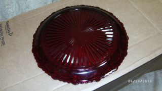 Vintage Avon 1876 Cape Cod Ruby Red Glass Dinner Plate 10 3/4” 3