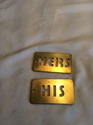 Vintage Brass His Hers Tags.