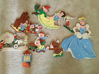 Disney Princess Cinderella And Snow White Vintage Wall Hangings