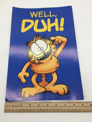 Garfield Vintage Poster " Well Duh” 1978 Jim Davis Argus 13x9