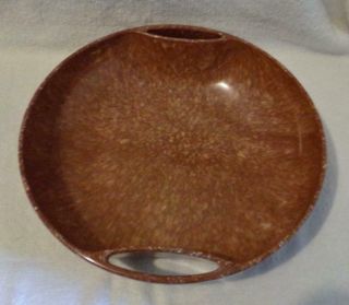 Vintage Aztec Melmac Dinnerware Brown Confetti 2 Handled Serving Bowl - Look