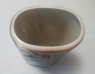 Vintage Royal Copley Raised Leaf Art Deco Pottery Vase Pink Grey RETRO MCM 7