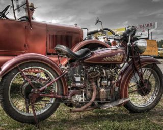 Vintage Indian Motorcycle 11 X 14 " Photo Print