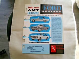 Amt 1965 Ford Mustang Dealer Flyer 3 - In - 1 In