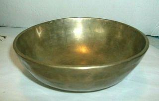Vintage Heavy Hammered Middle Eastern Brass Bowl,  Signed,  6 "