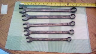 Vintage Snap - On Goex 12 - Pnt 5/8 " To 1 " Sae Large Combination Wrench 5pc