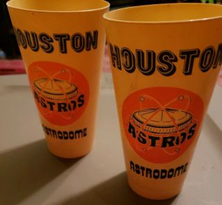 2 Houston Astrodome Cups.  Vintage Cups Made In The Usa.  Houston Astros