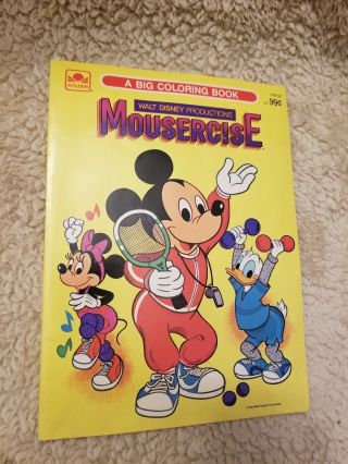 Vintage Mickey And Minnie Mouse Mousercise Coloring Book
