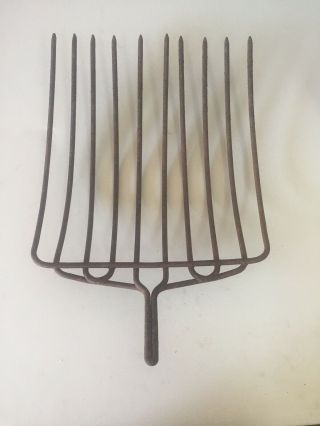 Vintage 10 Tine Hay Rake Pitch Fork