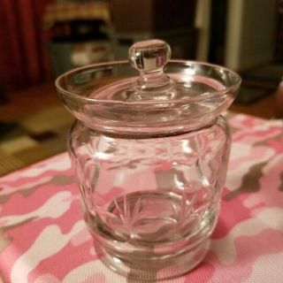 Vintage Glass Sugar Bowl Missing Spoon