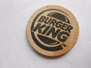 Vintage Burger King Good For 1 Ice Cream Cone Advertising Wooden Nickel Token
