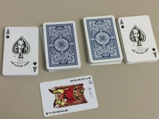 2 Decks Blue Kem Arrow Playing Cards,  52/52,  One Joker,  1967 & 1977 Vintage