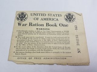 Ww2 Wwii Us U.  S.  War Ration Book No.  1,  Stamps,  Food,  World War,  Vintage