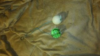 Vintage Clackers.  Rare Translucent Green And Milky White Combination.  Would Look