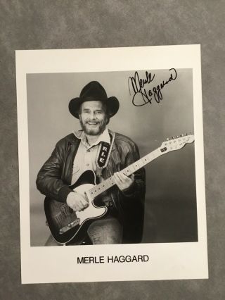 Vintage 8 X 10 Photo Country Legend Merle Haggard Autographed Signed