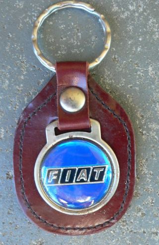 Fiat Vintage Fine Leather Keyring Ex Cond.  Australian Made