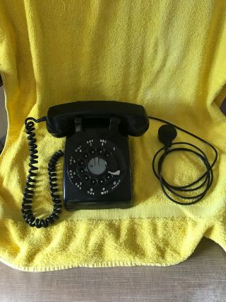 Bell System Vintage Black Rotary Telephone By Western Electric