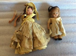 Vintage Antique Storybook Dolls In Need Of Tlc