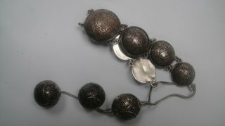 Vintage Antique Arabic? Turkish? African? Silver Wire Inlaid Bracelet