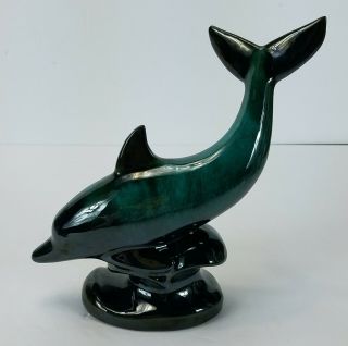Vintage Blue Mountain Pottery Dolphin Ceramic Pottery Figurine Statue