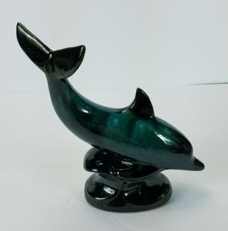 Vintage Blue Mountain Pottery Dolphin Ceramic Pottery Figurine Statue 3