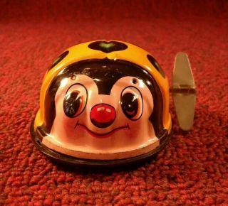 Vintage Tin Litho Wind - Up Ladybug Toy By Toy Hero Made In Japan Not