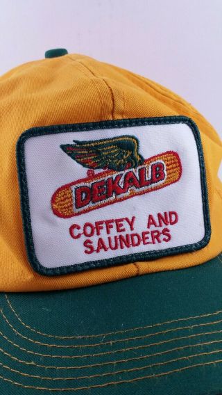 Vintage DEKALB Coffey Saunders Seed Wing Corn Farmer Snap Back Trucker HAT Cap 2
