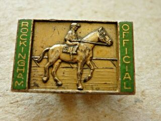 Vintage Usa Horse Racing Racecourse Badge Rockingham Racecourse Official