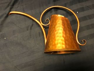 Vintage Hammered Gregorian Solid Copper Watering Can Pitcher