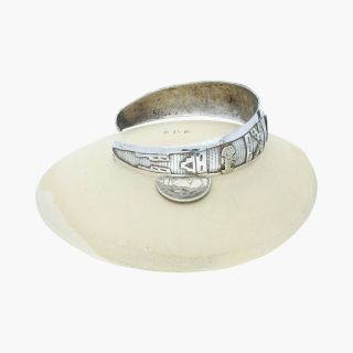 vintage / sterling silver 18k peruvian incan llama cuff / bracelet 6.  25“ (12.  5g) 2