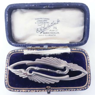 Vintage Jewellery Art Nouveau Twin Heron Crane Bird Crafted Organic Pin Brooch