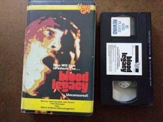Blood Legacy Vintage Clamshell Vhs Tape 1981 Video Gems - John Carradine