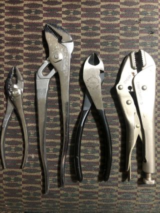 Craftsman Plier Set Groove Slip Joint,  Wire Cutters,  Vice Grips,  & Vintage Pliers